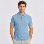 Playera Polo Para Hombre Mod.play01 Marca Truval® Azul Cielo M Lisa