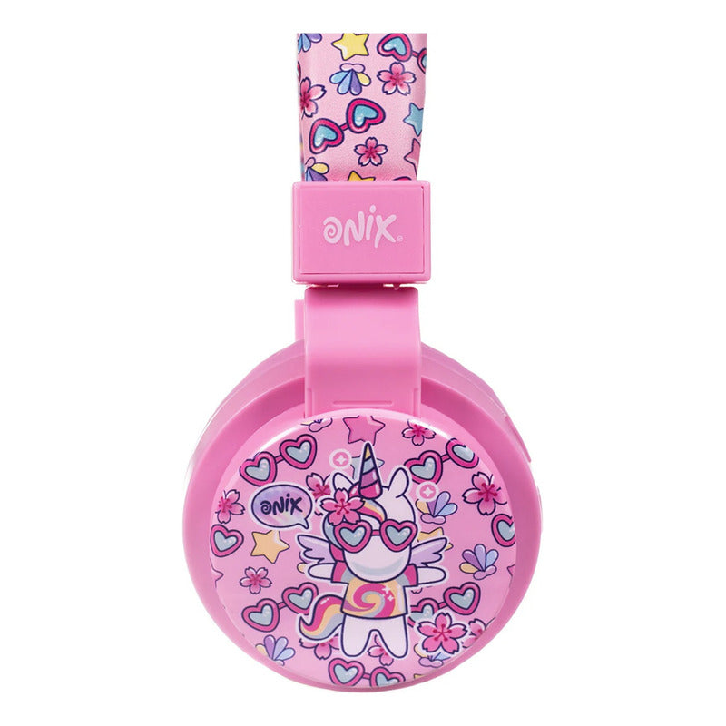 Audífonos Diadema Para Niños Bluetooth Marca Onix® Rosa