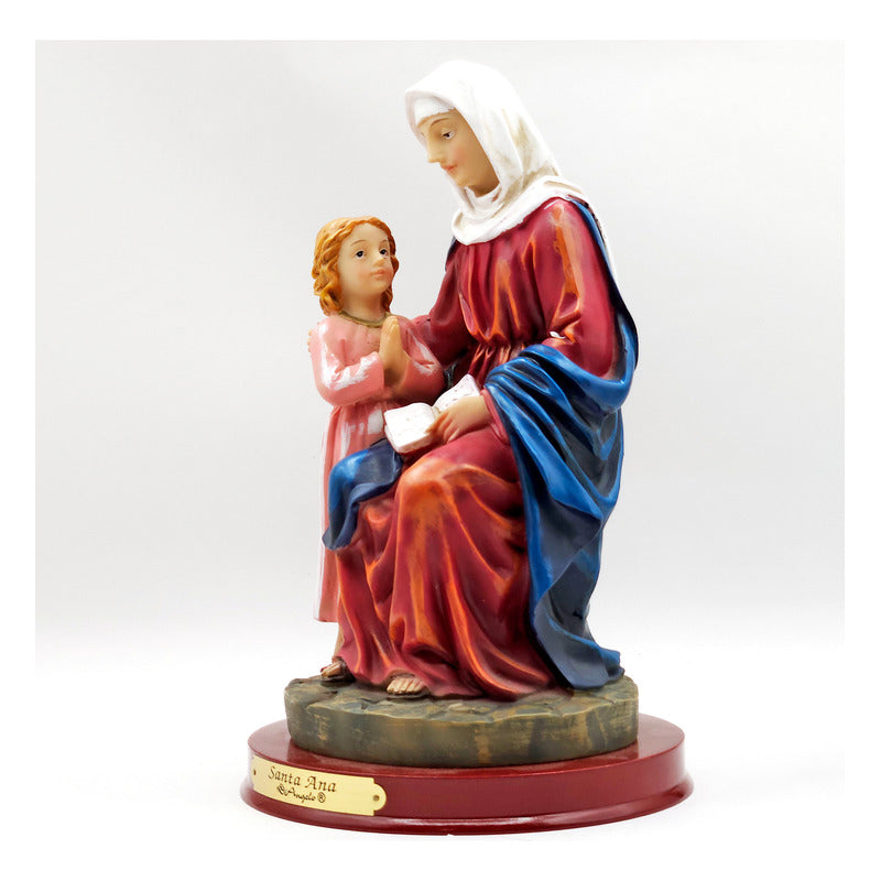 Imagen Religiosa De Resina Santa Ana 20cm Multicolor