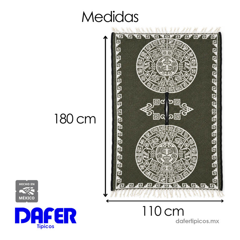 Jorongo Gaban Artesanal Mexicano Colores Verde Musgo Calendario Xg