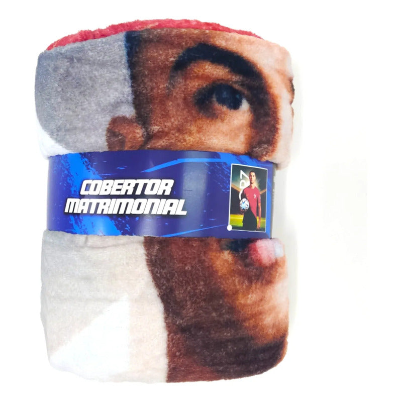 Frazada Ligera Super Suave Matrimonial Futbol Providencia® Equipo 500 G Cristiano Ronaldo