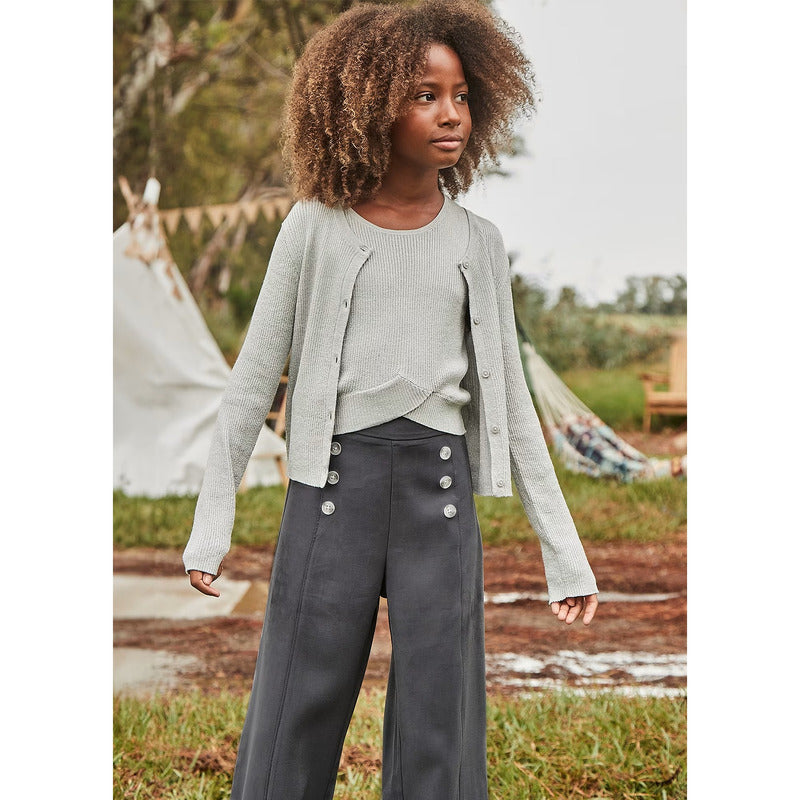 Pantalón Acampanado Para Niña Mod.6534 Marca Mayoral® Gris Oscuro Liso 12 Años