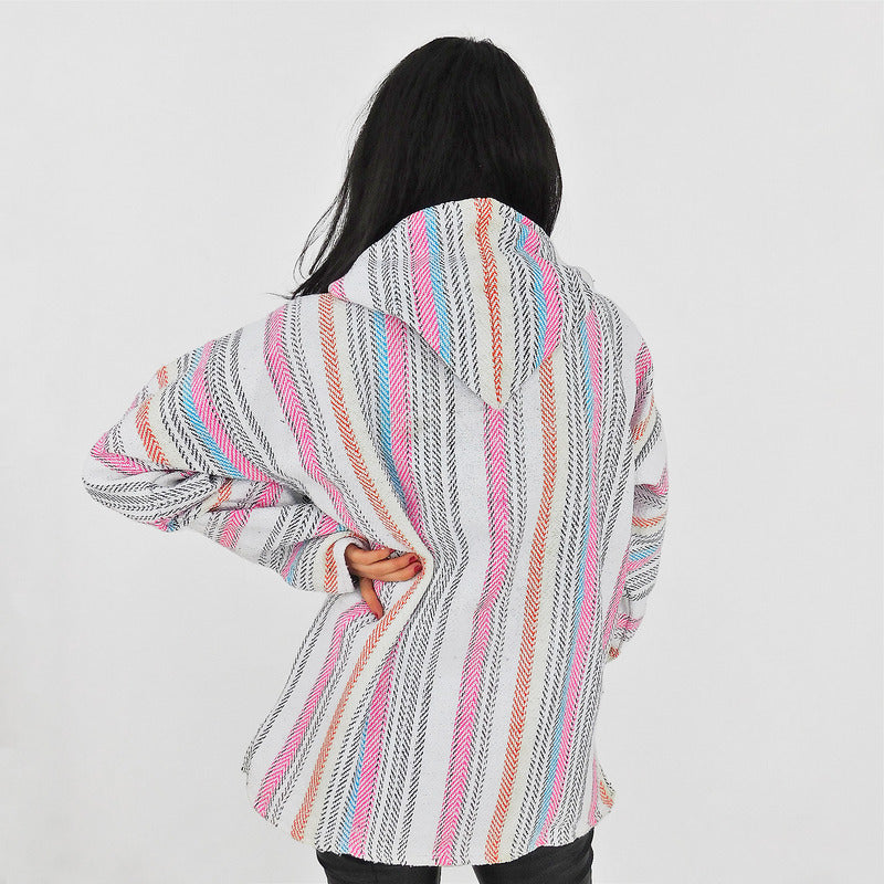 Suéter Poncho Canguro Artesanal Hoodie Acrilico Colores