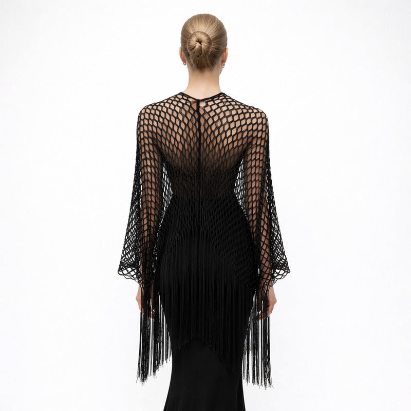 Chalina Calada Elegante Para Mujer Formal/casual Negro Negro Calado Unitalla