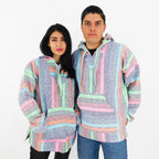 Suéter Poncho Canguro Artesanal Hoodie Acrilico Colores