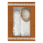 Set Para Bautizo Vela+concha+toalla+caja De Madera