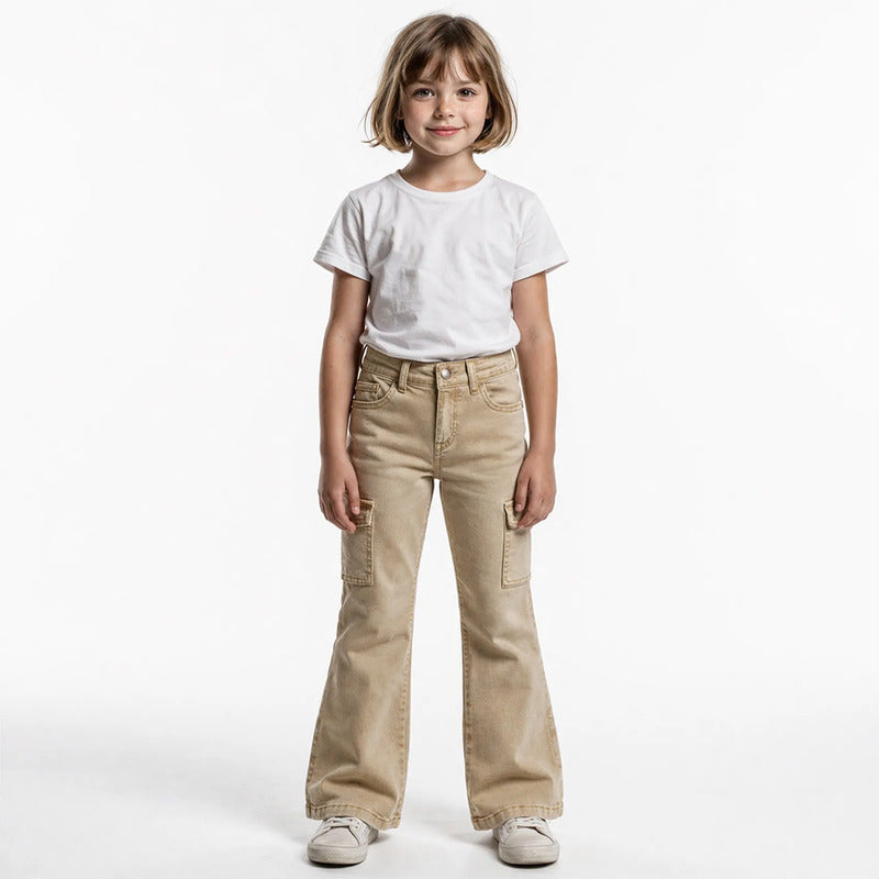 Pantalon Cargo Para Niña Mod.4543 Marca Mayoral® Cacao Liso 6 Años