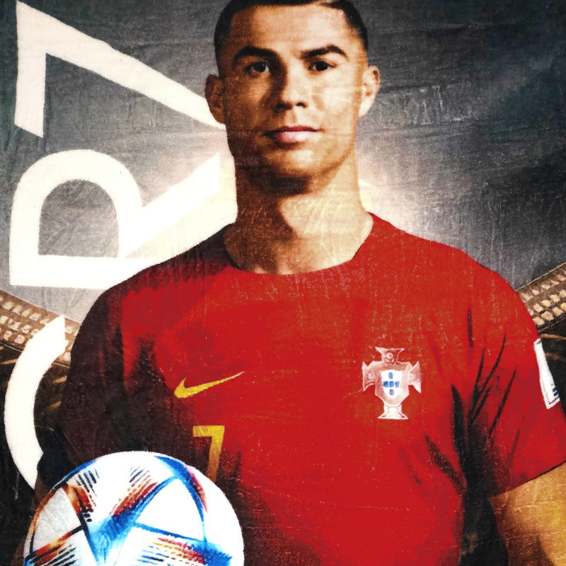 Frazada Ligera Super Suave Matrimonial Futbol Providencia® Equipo 500 G Cristiano Ronaldo