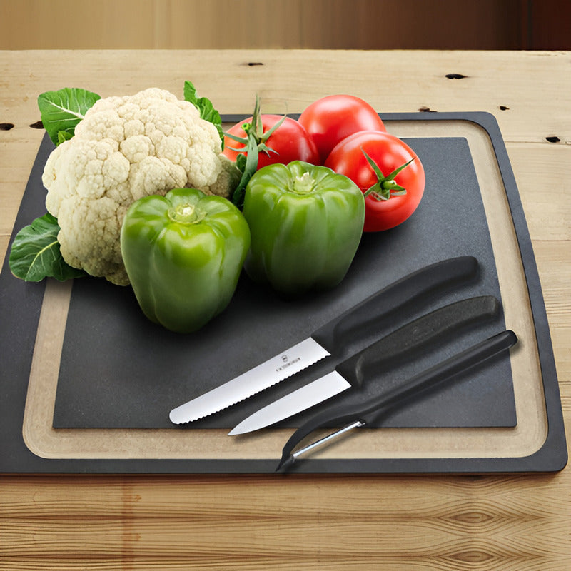 Paquete De Cuchillos Victorinox Y Pelalapas - 6.7113.31 Color Negro