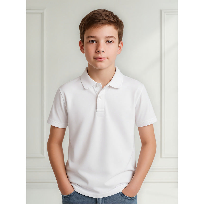 Camisa Polo Casual Para Niño Mod.890 Mayoral® Blanco Lisa 12