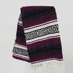 Falsa Artesanal 1.90m X 1.20m Cobija Multiusos Mexicana Geométrico 1 Kg Violeta Oscuro