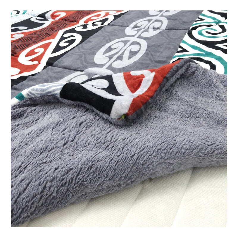 Edredón Borrega Soft Sobrecamero 2x2.20m Marca Providencia® Multicolor Geométrico Tribal
