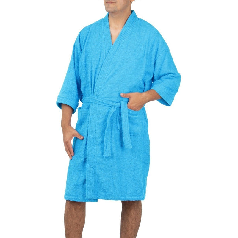 Bata De Baño Unisex Absorbente Unitalla Tela Suave Ligera