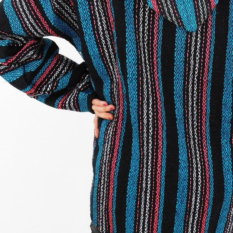 Suéter Poncho Canguro Artesanal Hoodie Acrilico Colores