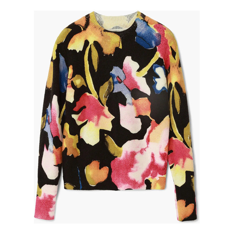 Suéter Casual Para Mujer Estampado Original Marca Desigual® Multicolor 24wwjf49