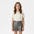 Short De Vinipiel Para Niña Mod.7213 Marca Mayoral® Plomo Lisa 18 Años