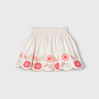 Falda Casual Bordada Para Niña Mod.3903 Marca Mayoral® Beige Floreado 2 Años