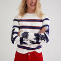 Suéter Casual Para Mujer 22swjf45/1000 Marca Desigual® Blanco Rayas S