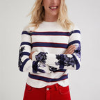 Suéter Casual Para Mujer 22swjf45/1000 Marca Desigual® Blanco Rayas S