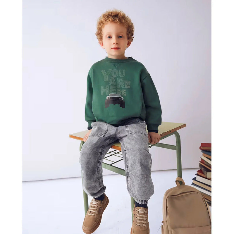 Sudadera  Confortable Para Niño Mod. 4404 Marca Mayoral® 7 Años Abeto Moster Truck