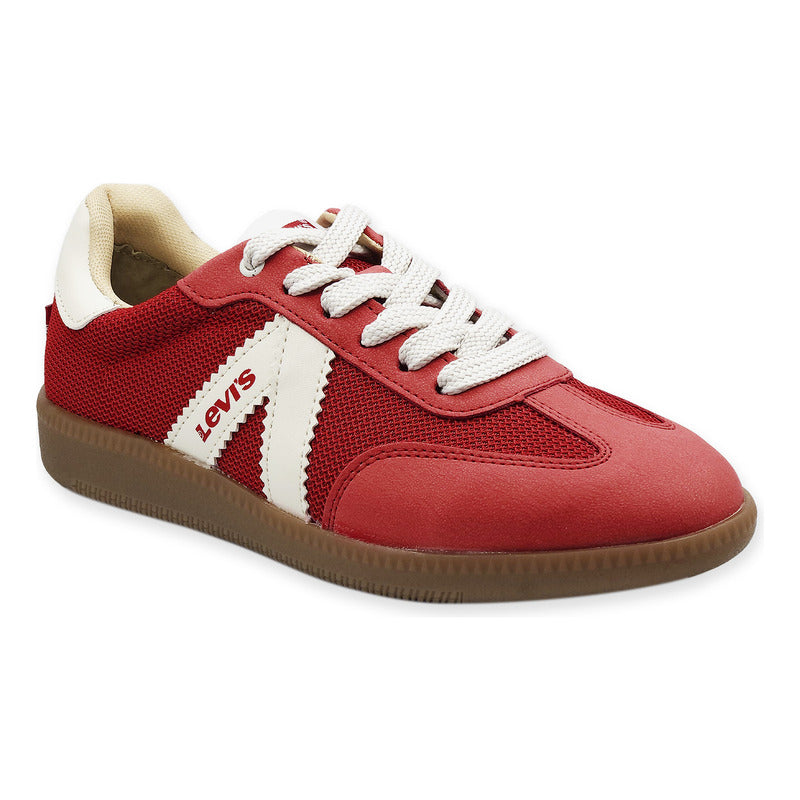 Tenis Casual Para Mujer Mod. L1126203 Marca Levi's® Rojo Lisa 24.5 Mx