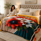 Edredón Jumbo De Borrega King Size 2.30mx2.40m Providencia® Margarita Multicolor