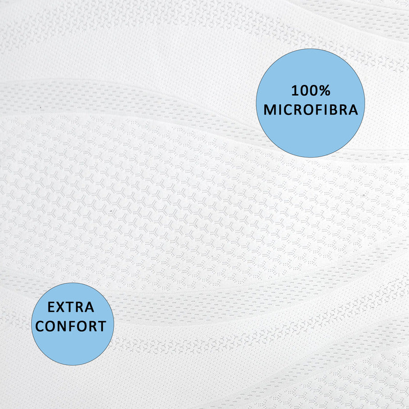 Protector De Colchón Microfibra Matrimonial Spring Air® Blanco Rayas Matrimonial