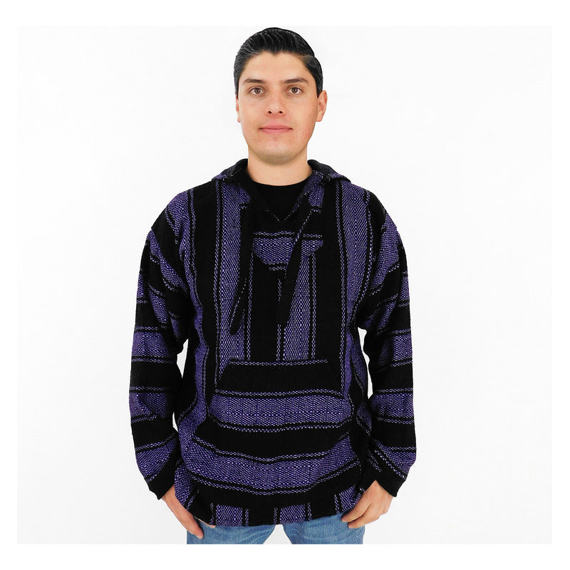 Suéter Poncho Canguro Artesanal Hoodie Acrilico Colores