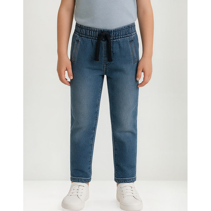 Pantalón Jogger De Niño Con Cordón Mod.3564 Marca Mayoral® Azul Acero Liso 6 Años