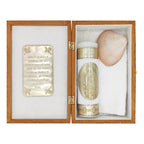 Set Para Bautizo Vela+concha+toalla+caja De Madera