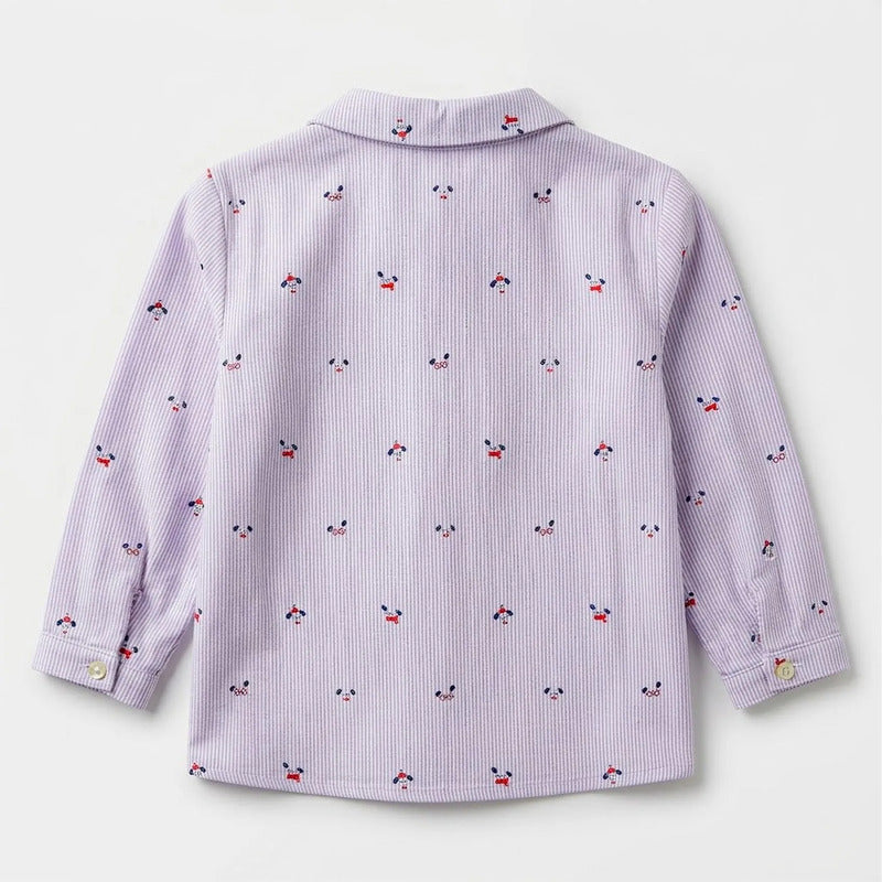 Camisa Casual Para Bebé Mod.2137 Marca Mayoral® Multicolor Perritos 4-6 Meses