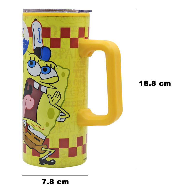 Termo Con Asa Tapa Clean 500ml Diseños Animados