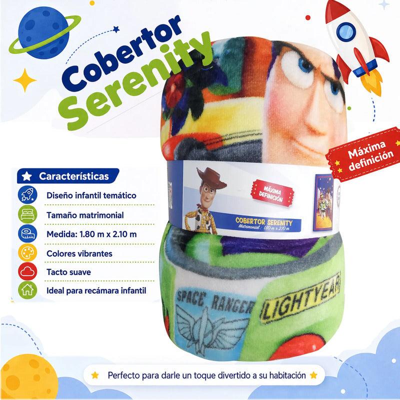 Cobertor Ligero Super Suave Matrimonial Diseños Providencia® Woody Y Buzz 850 G Multicolor