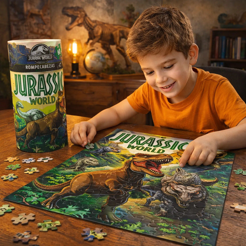 Rompecabezas Cilindro 60 Pz Jurassic World Marca Novelty®