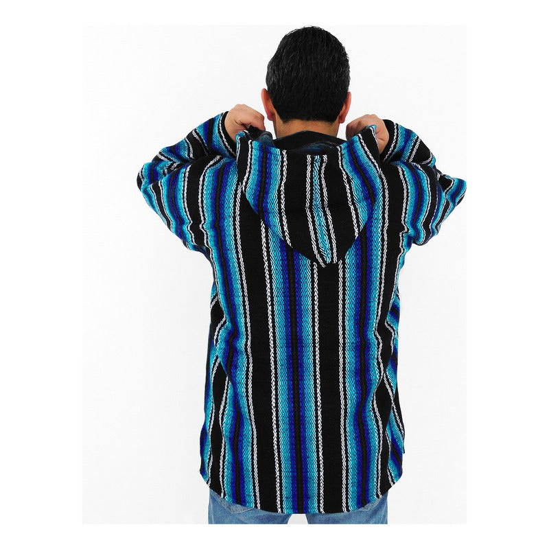 Suéter Poncho Canguro Artesanal Hoodie Acrilico Colores