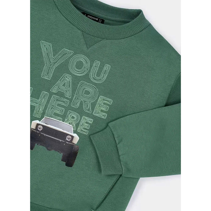Sudadera  Confortable Para Niño Mod. 4404 Marca Mayoral® 7 Años Abeto Moster Truck