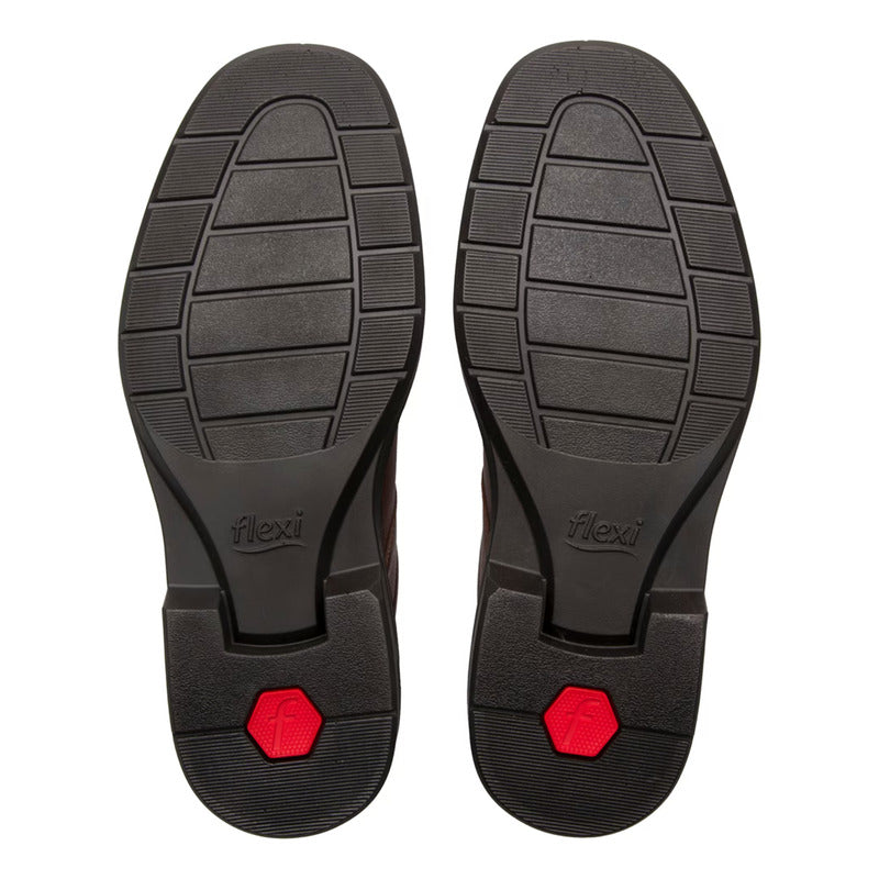 Zapato Conford Para Hombre Mod.419602 Marca Flexi® Marrón Oscuro Lisa 28 Mx