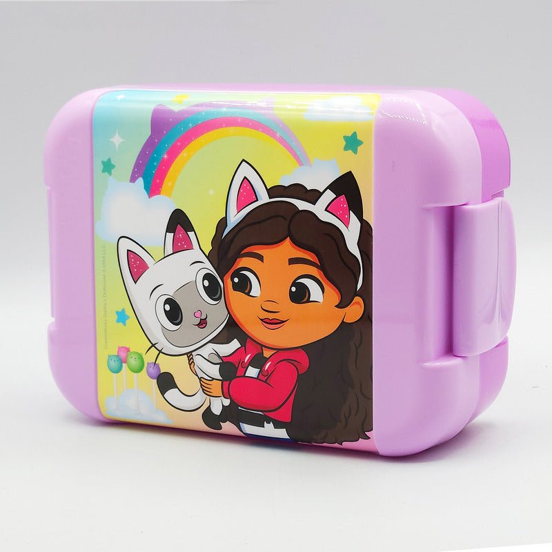 Lonchera Infantil De Plástico Con Botella Diseños Varios