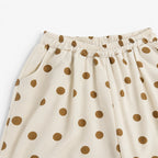 Conjunto Para Mujer Pantalón Palazzo+crop Top Marca Exotica® Beige Lunares Ch