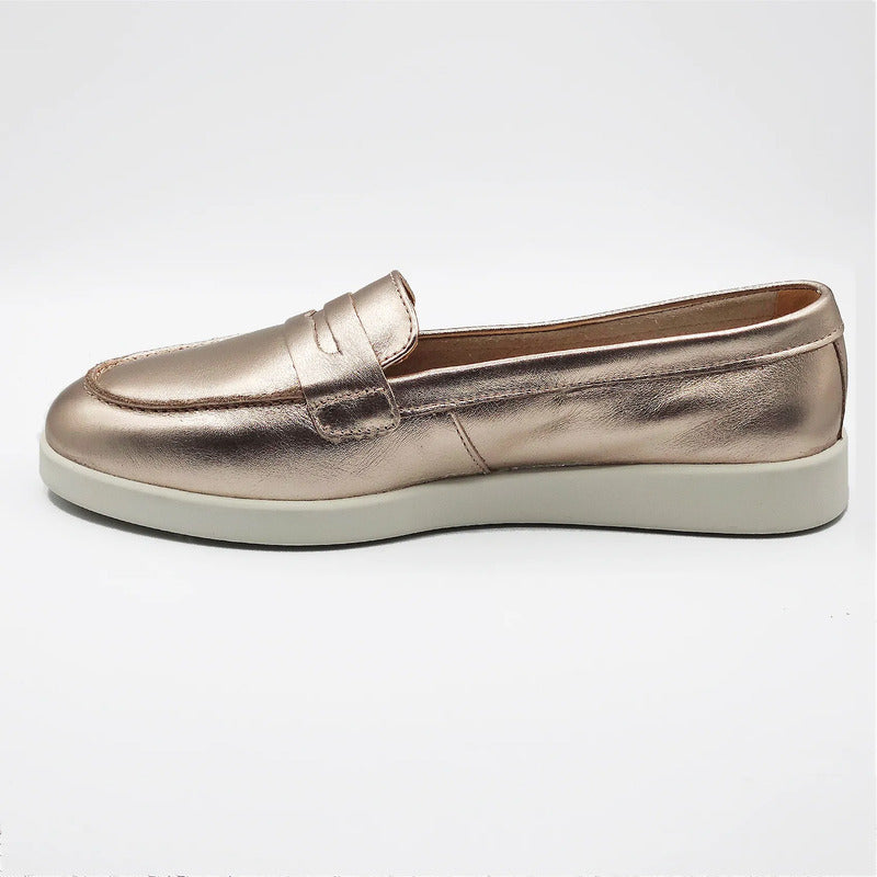 Mocasín Casual Para Dama Estilo 140601 Marca Flexi® Oro Rosa 25.5 Mx