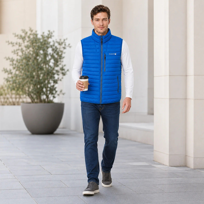 Chaleco Ligero Para Hombre Cw90-vpol8750 Marca Greenlander® Azul Capitonado Ch