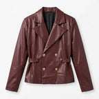 Chamarra Vinipiel Para Mujer Mod. Dscm0001 Marca Lob® Tinto G Vinipiel