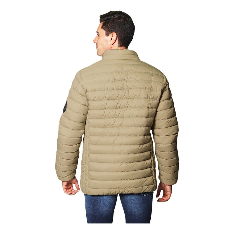 Chamarra Para Hombre Mod. D35105 Marca Bobois® Camello M Capitonado