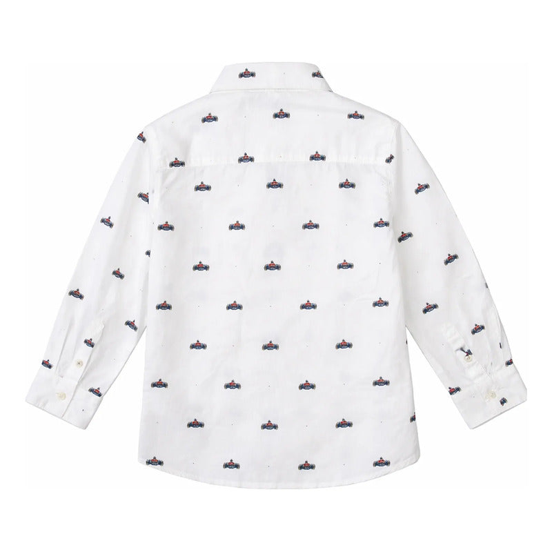 Camisa Estampada Para Niño Mod. 4121 Marca Mayoral® Blanco Carritos 2