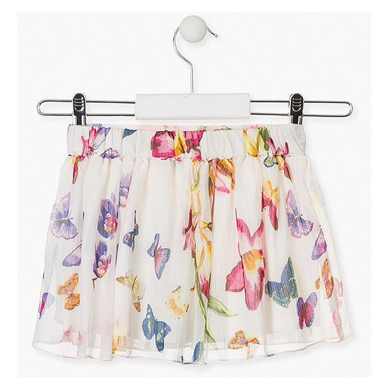 Falda Floreada De Niña Mod.016-77814al Marca Losan®