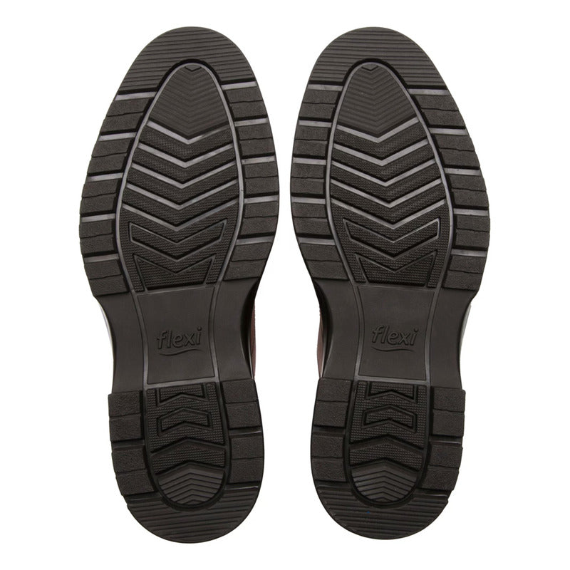Zapato Semi Formal Para Caballero Mod.419501 Marca Flexi® Marrón Lisa 26,5 Mx