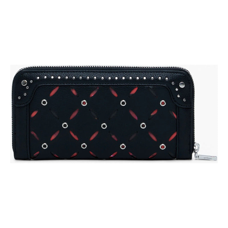 Cartera Troquelado Tachuelas 25wayp33/2000 Marca Desigual® Negro Troquelado Tachuelas
