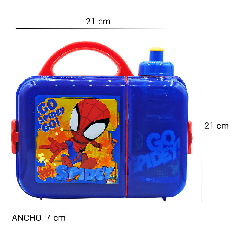 Lonchera Infantil De Plástico Con Botella Diseños Varios