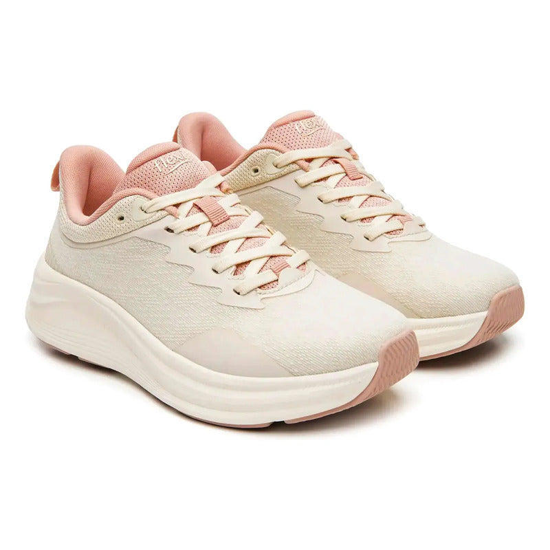 Tenis Deportivo Para Dama Mod.141301 Marca Flexi® Beige Traslucida 26 Mx