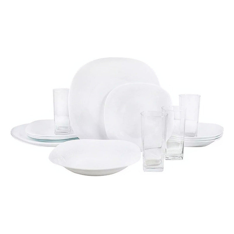 Vajilla Bormioli® Rocco Parma Vidrio Opal 16pz Blanco Portapalillos
